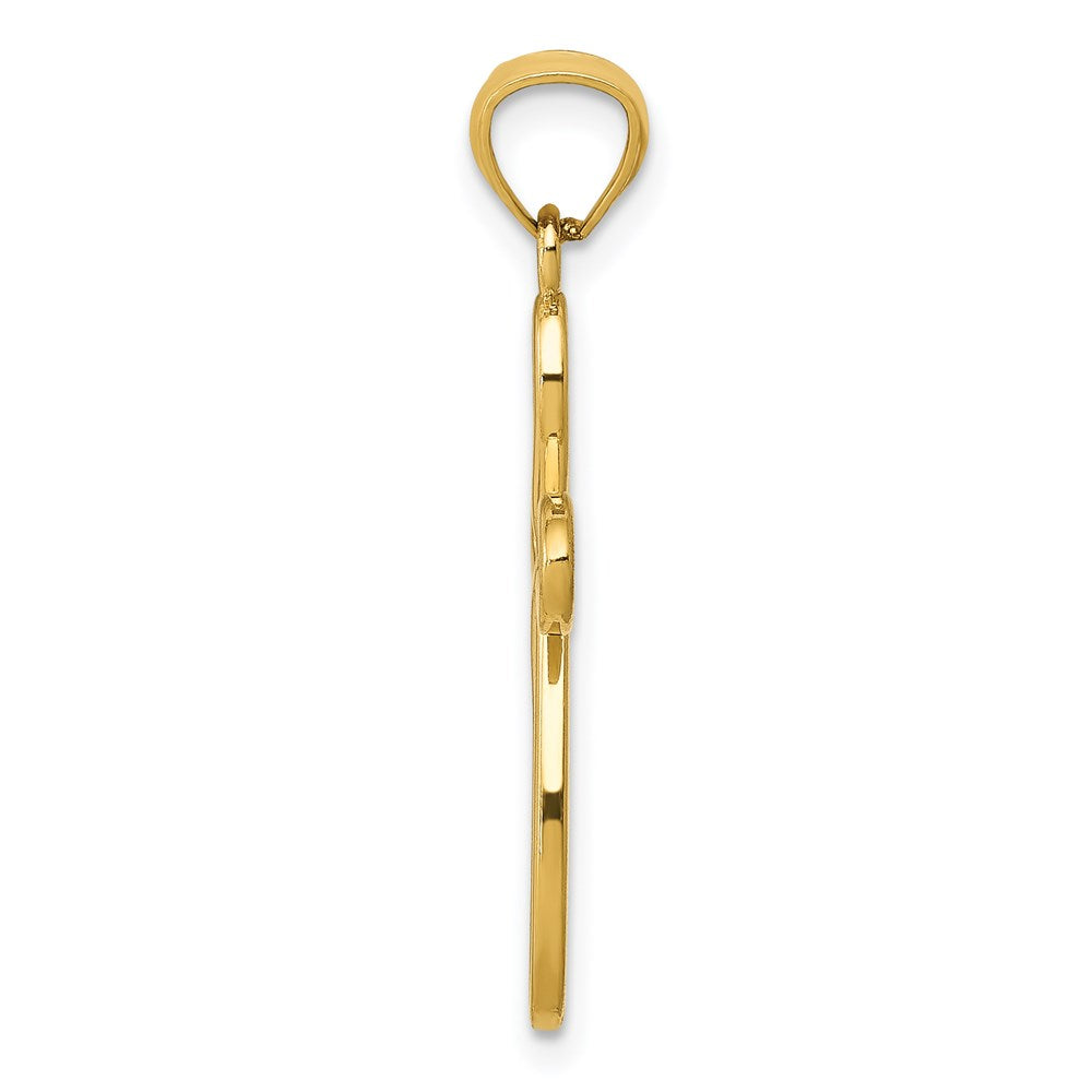 Charlie & Co Jewelry | 14k Yellow Gold Ribbon Cross Pendant - Model C4508