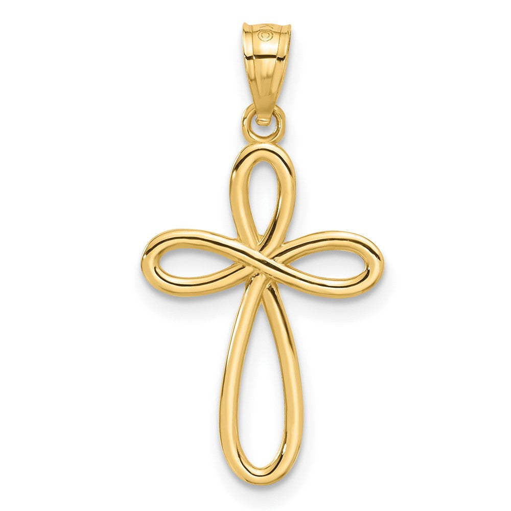 Charlie & Co Jewelry | 14k Yellow Gold Ribbon Cross Pendant - Model C4508