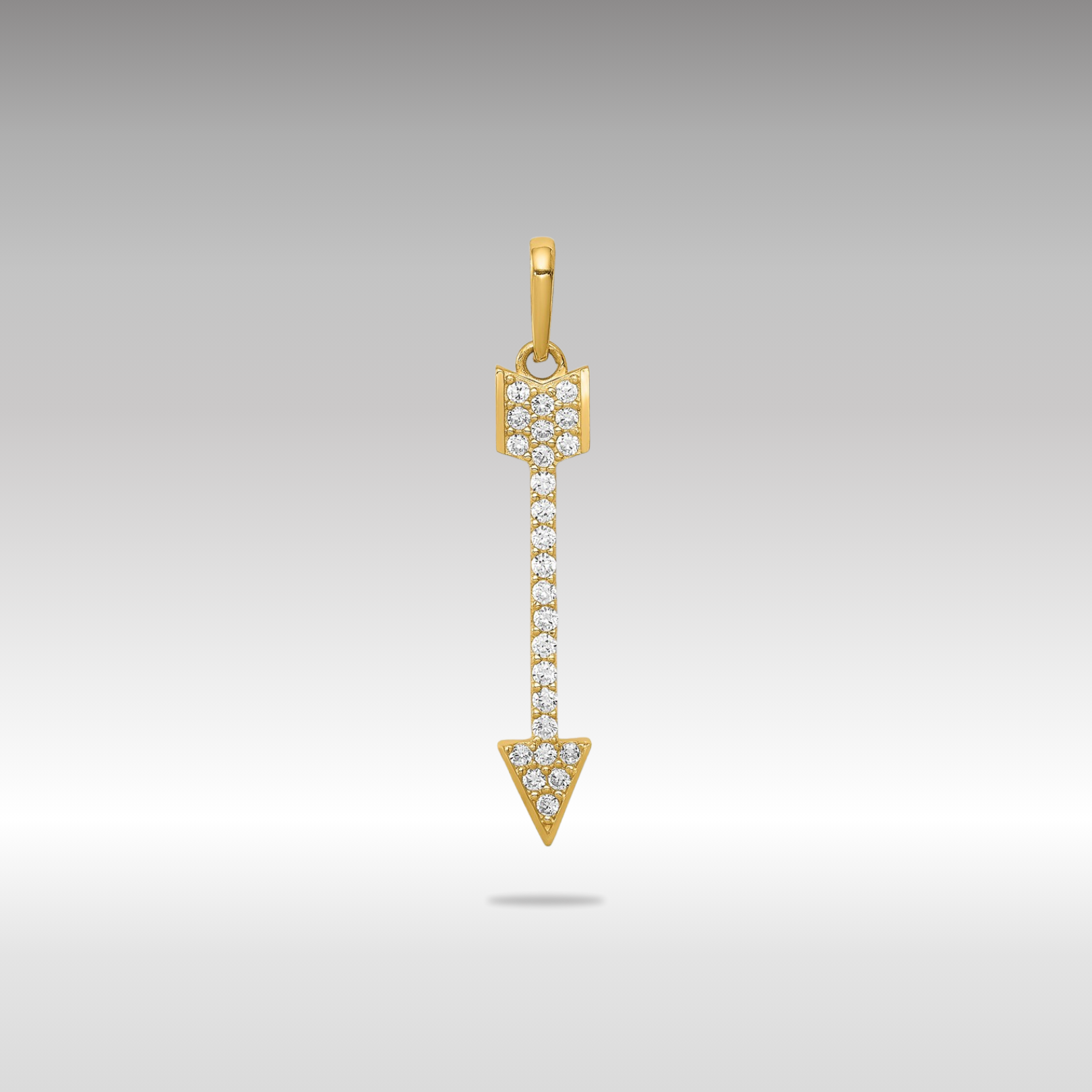 Gold Arrow Necklace with Cubic Zirconia Pendant Necklace - Charlie & Co. Jewelry