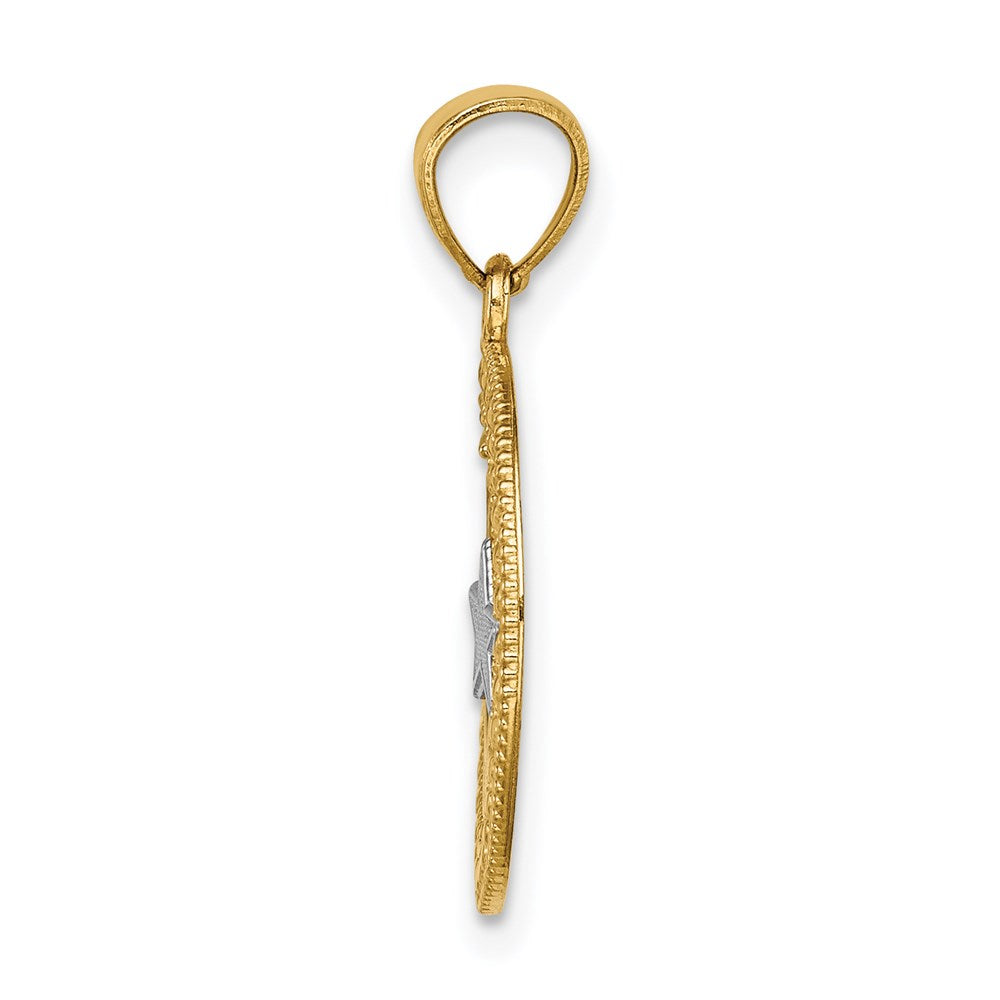 Yellow and White Gold Moon and Star Necklace- Model C4640 - Charlie & Co. Jewelry