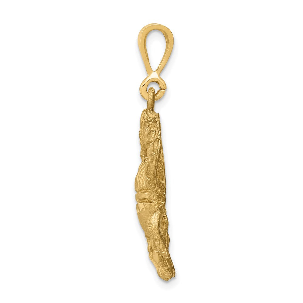 Gold large Satin Diamond-cut Cancer Zodiac Charm Model-C467 - Charlie & Co. Jewelry