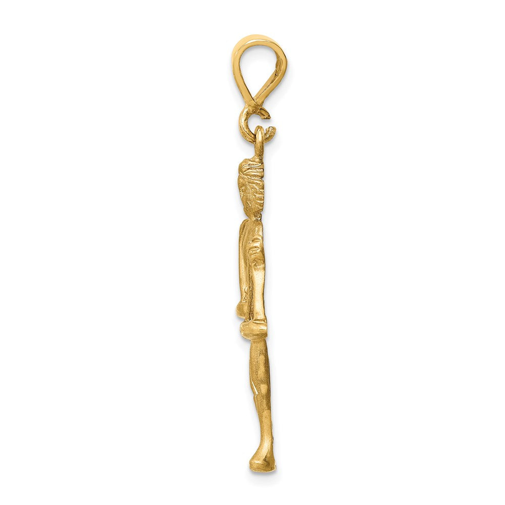 Gold Extra Large Satin Diamond-cut Libra Scales Zodiac Charm Model-C470 - Charlie & Co. Jewelry