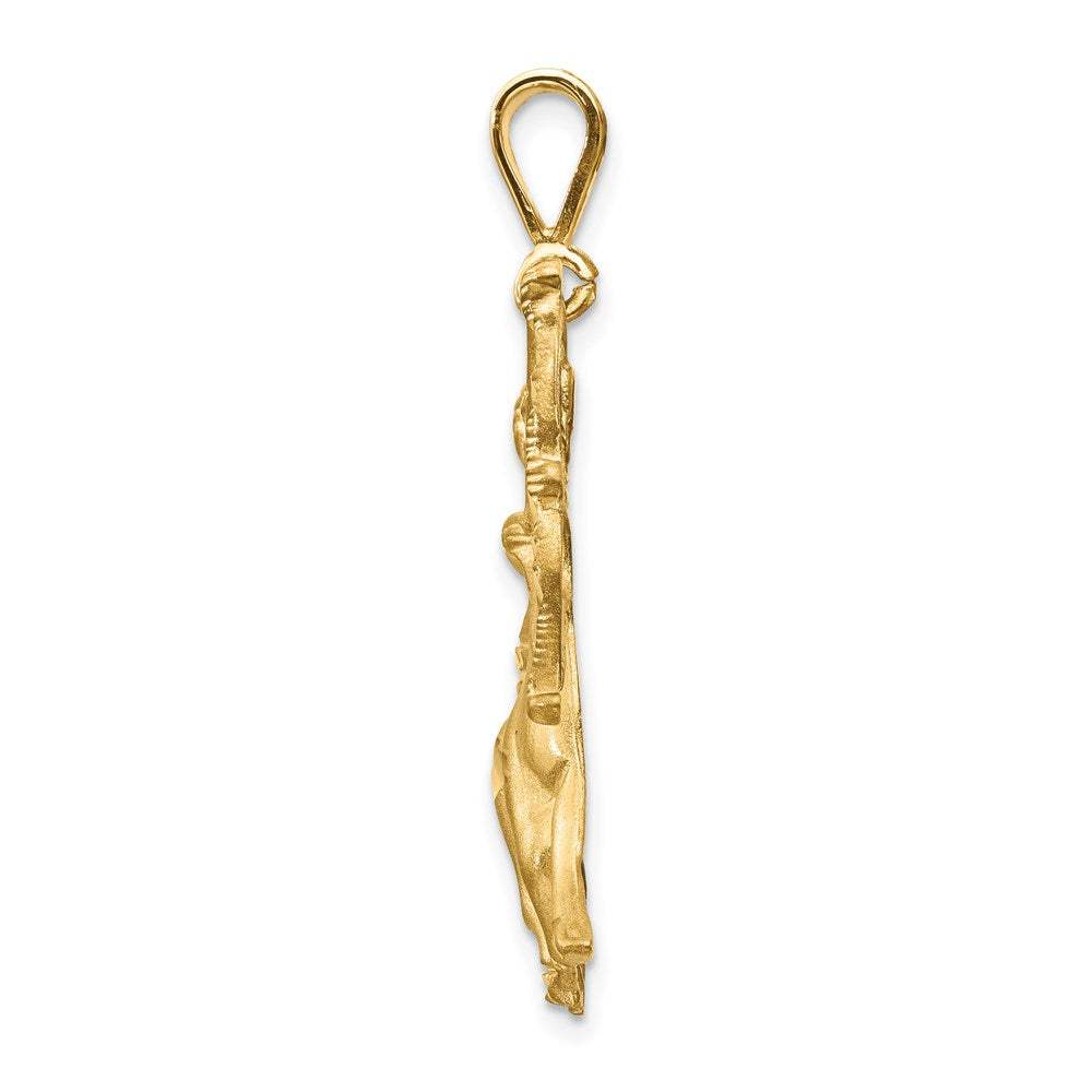 Gold Satin Diamond-cut Large Sagittarius Zodiac Charm Model-C472 - Charlie & Co. Jewelry