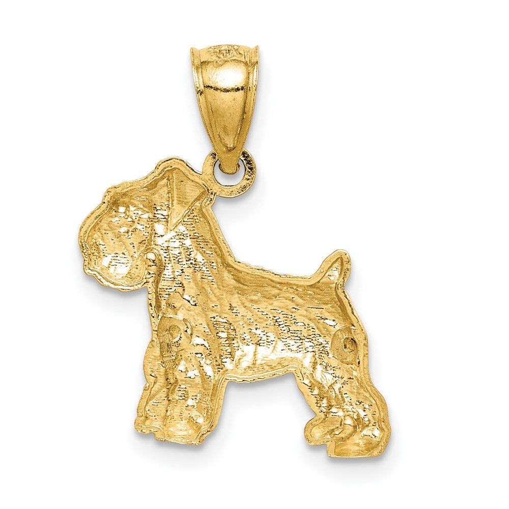 14k Gold Diamond-cut Mini Schnauzer Necklace Pendant - Charlie & Co. Jewelry