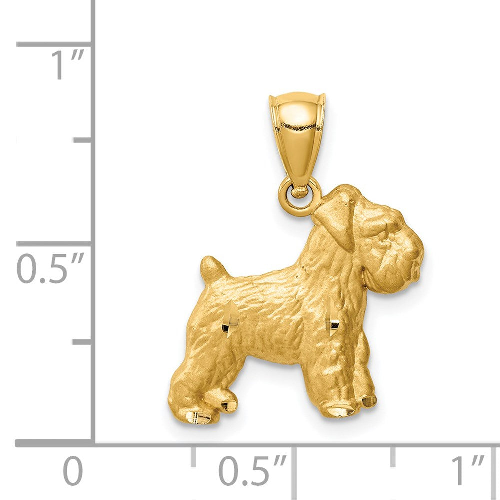 14k Gold Diamond-cut Mini Schnauzer Necklace Pendant - Charlie & Co. Jewelry