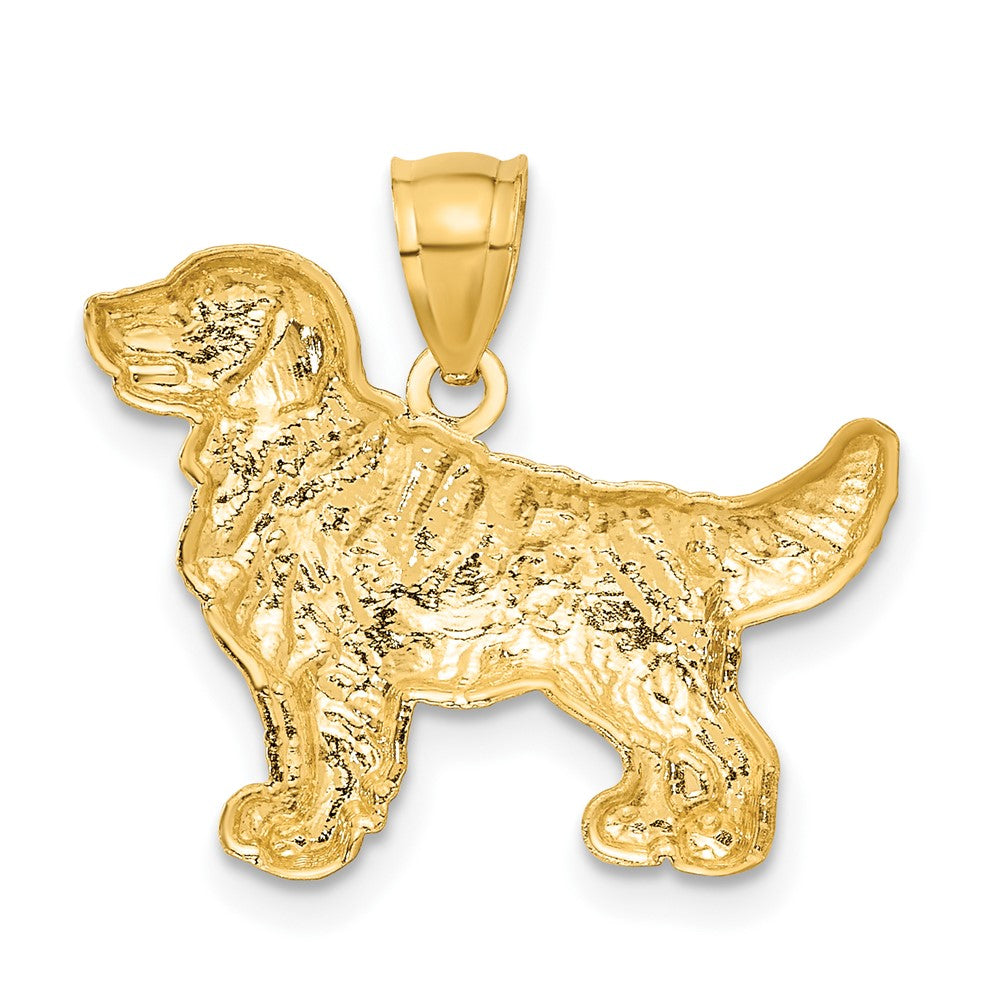 14K Gold Golden Retriever Necklace Pendant - Charlie & Co. Jewelry