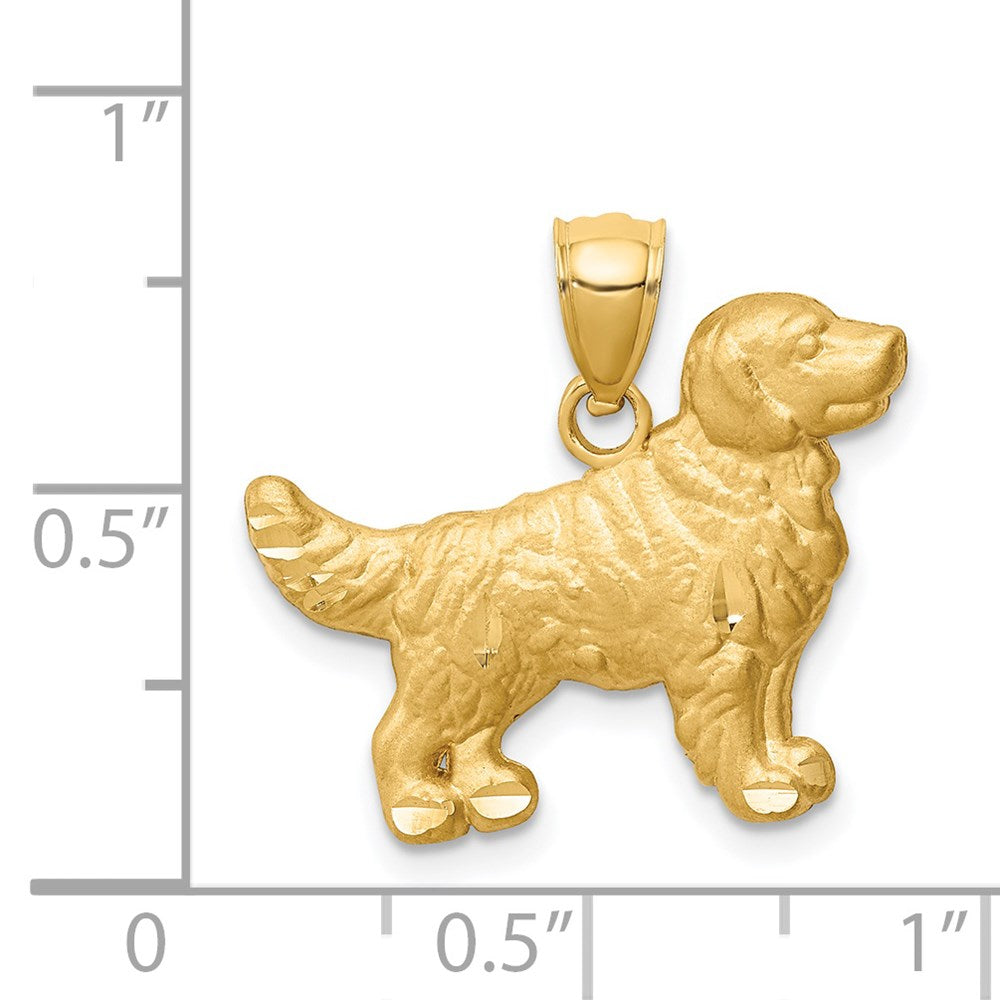 14K Gold Golden Retriever Necklace Pendant - Charlie & Co. Jewelry