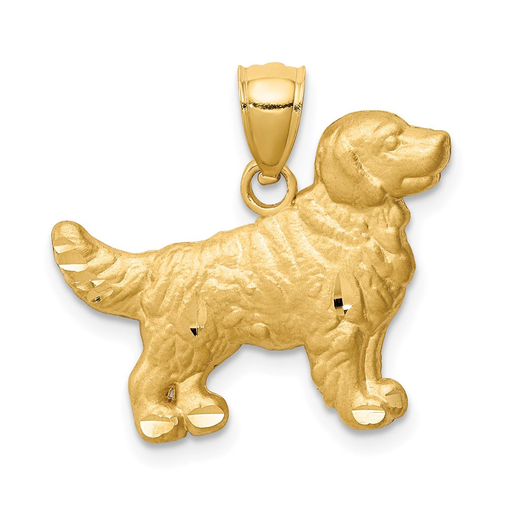 14K Gold Golden Retriever Necklace Pendant - Charlie & Co. Jewelry