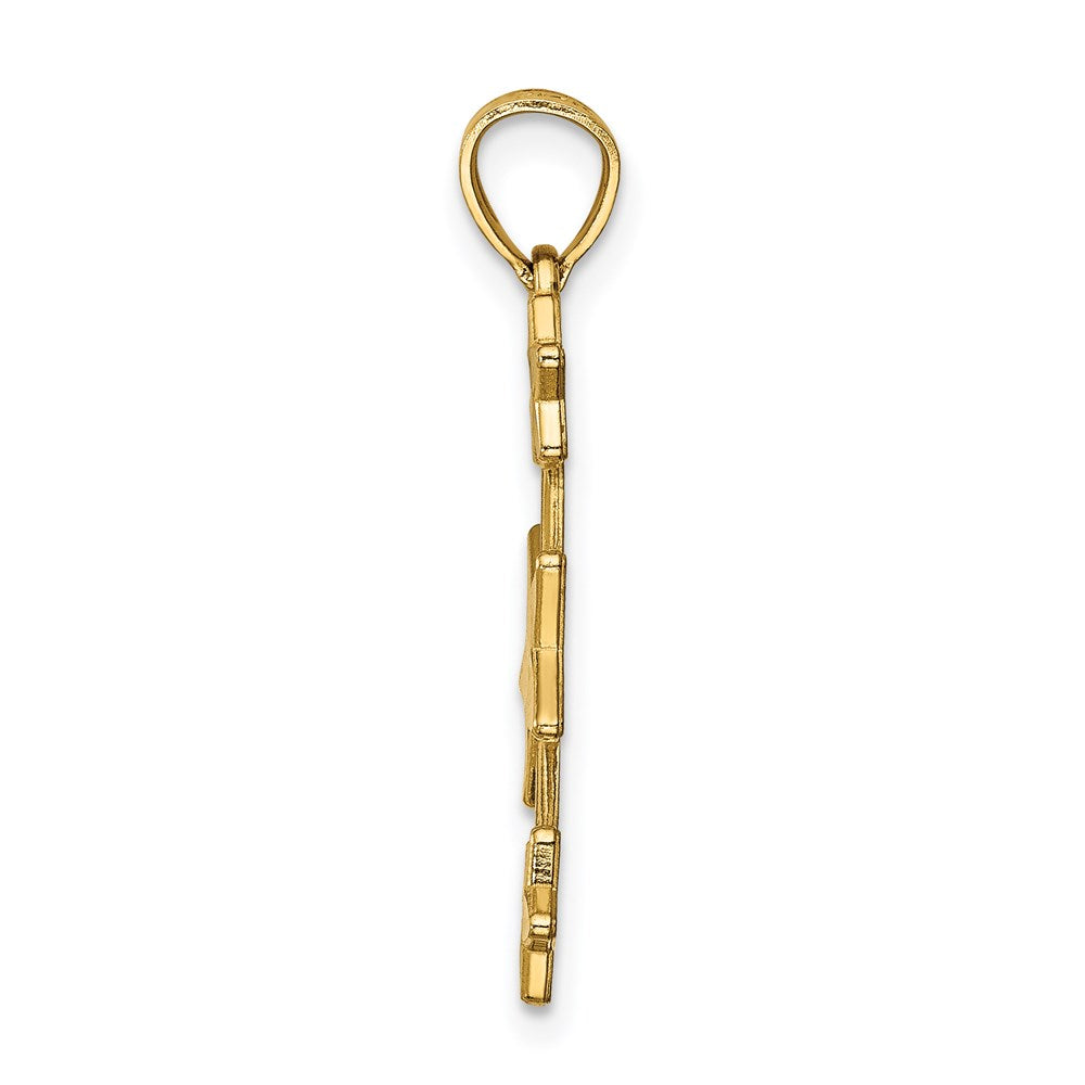 Gold Triple Star Necklace Pendant Model-C4755 - Charlie & Co. Jewelry