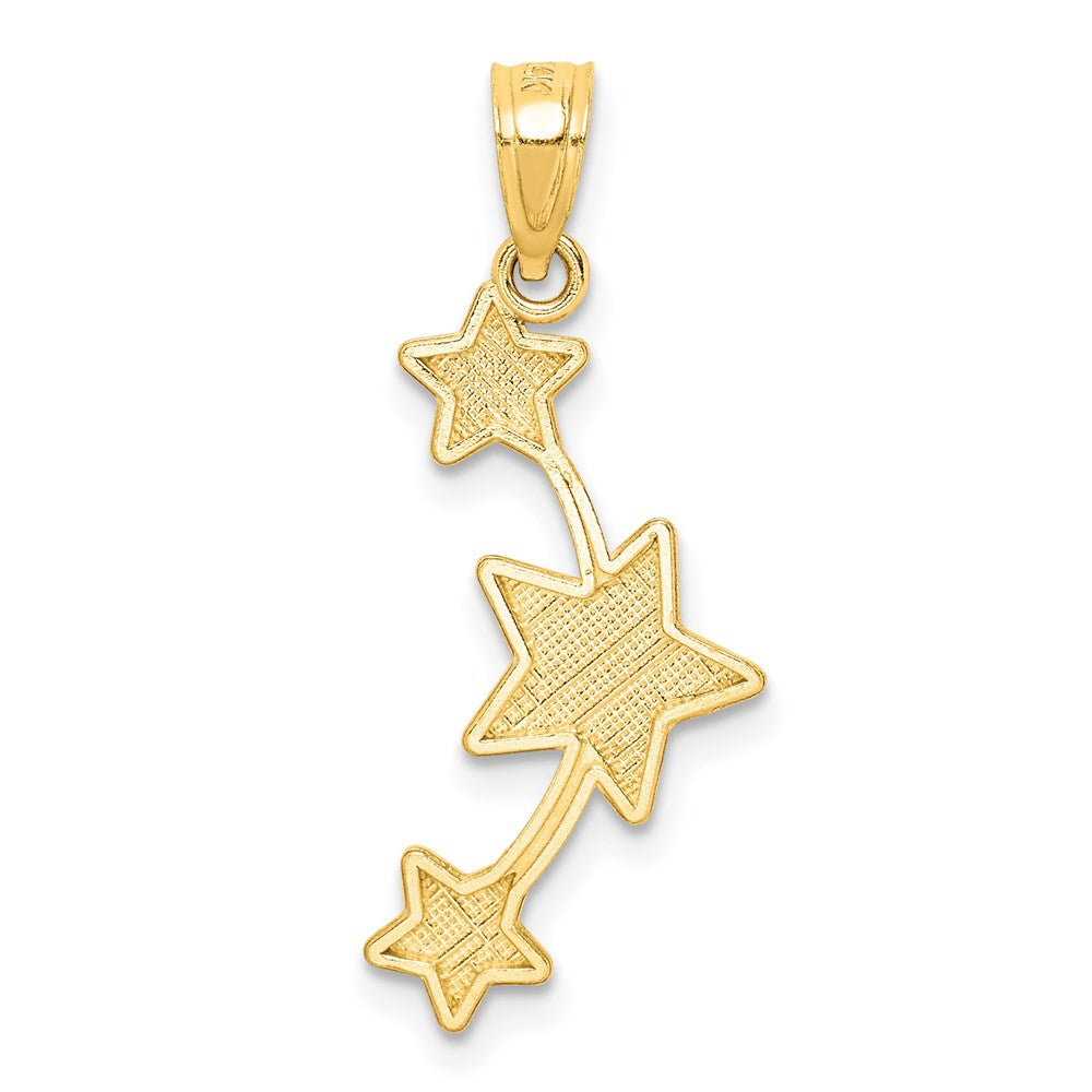 Gold Triple Star Necklace Pendant Model-C4755 - Charlie & Co. Jewelry