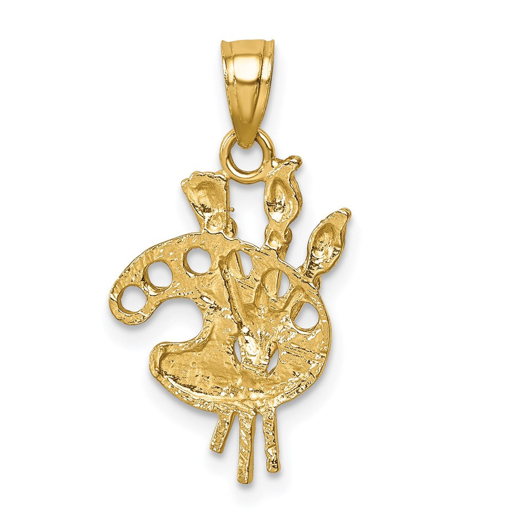 14K Gold Paint Palette Necklace Pendant - Charlie & Co. Jewelry