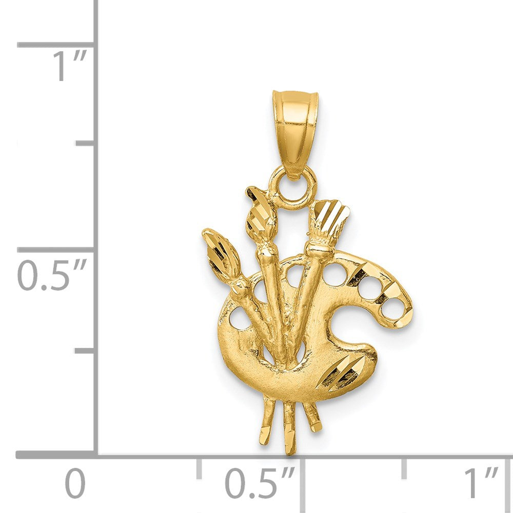 14K Gold Paint Palette Necklace Pendant - Charlie & Co. Jewelry