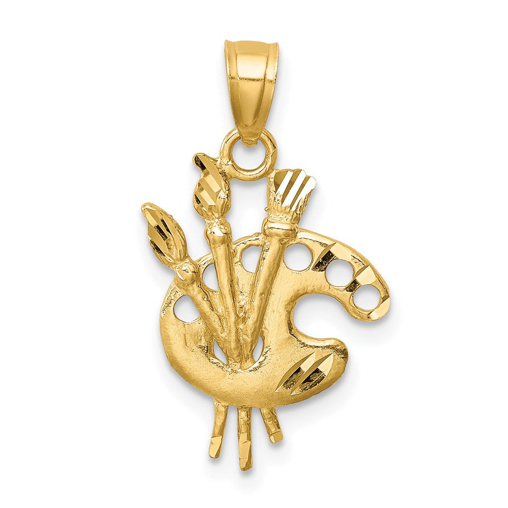 14K Gold Paint Palette Necklace Pendant - Charlie & Co. Jewelry