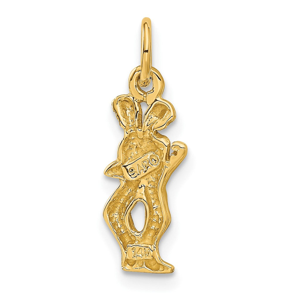 Gold Small Satin Diamond-cut Gemini Twin Zodiac Charm Model-C478 - Charlie & Co. Jewelry