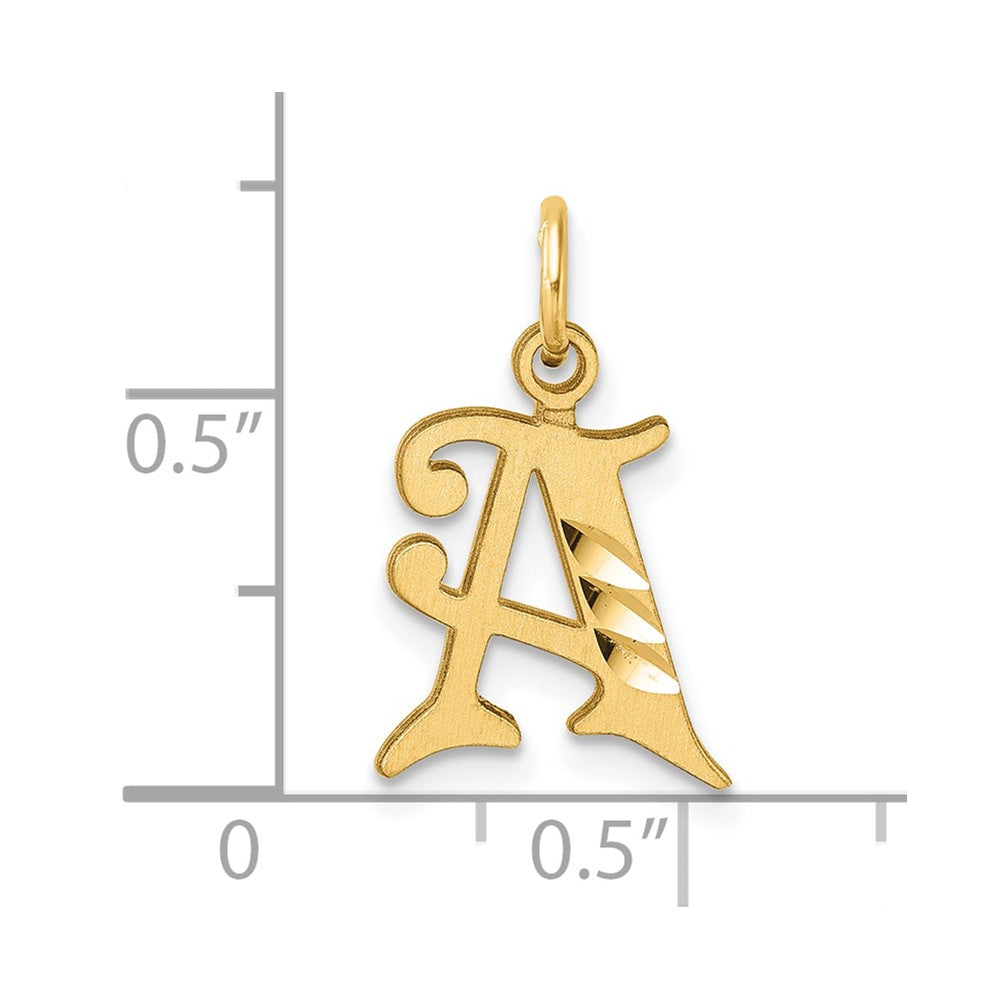 14K Gold Elegant Letter 'A' Charm - Charlie & Co. Jewelry