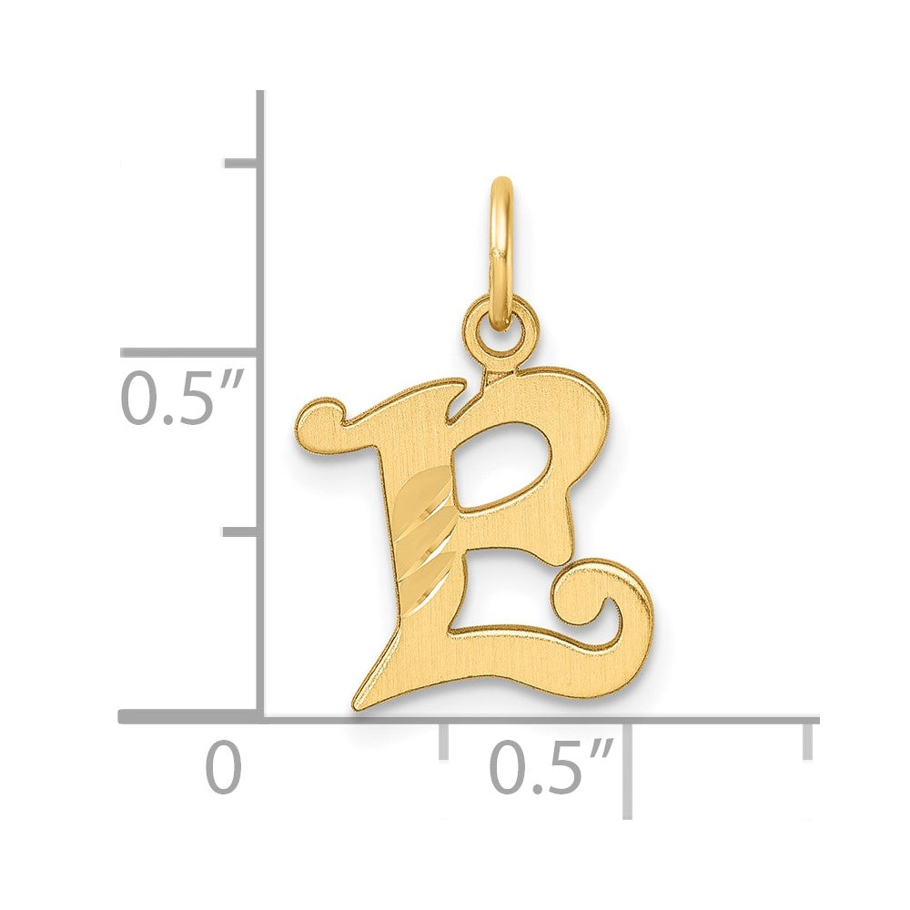 14K Gold Elegant Letter 'E' Charm - Charlie & Co. Jewelry