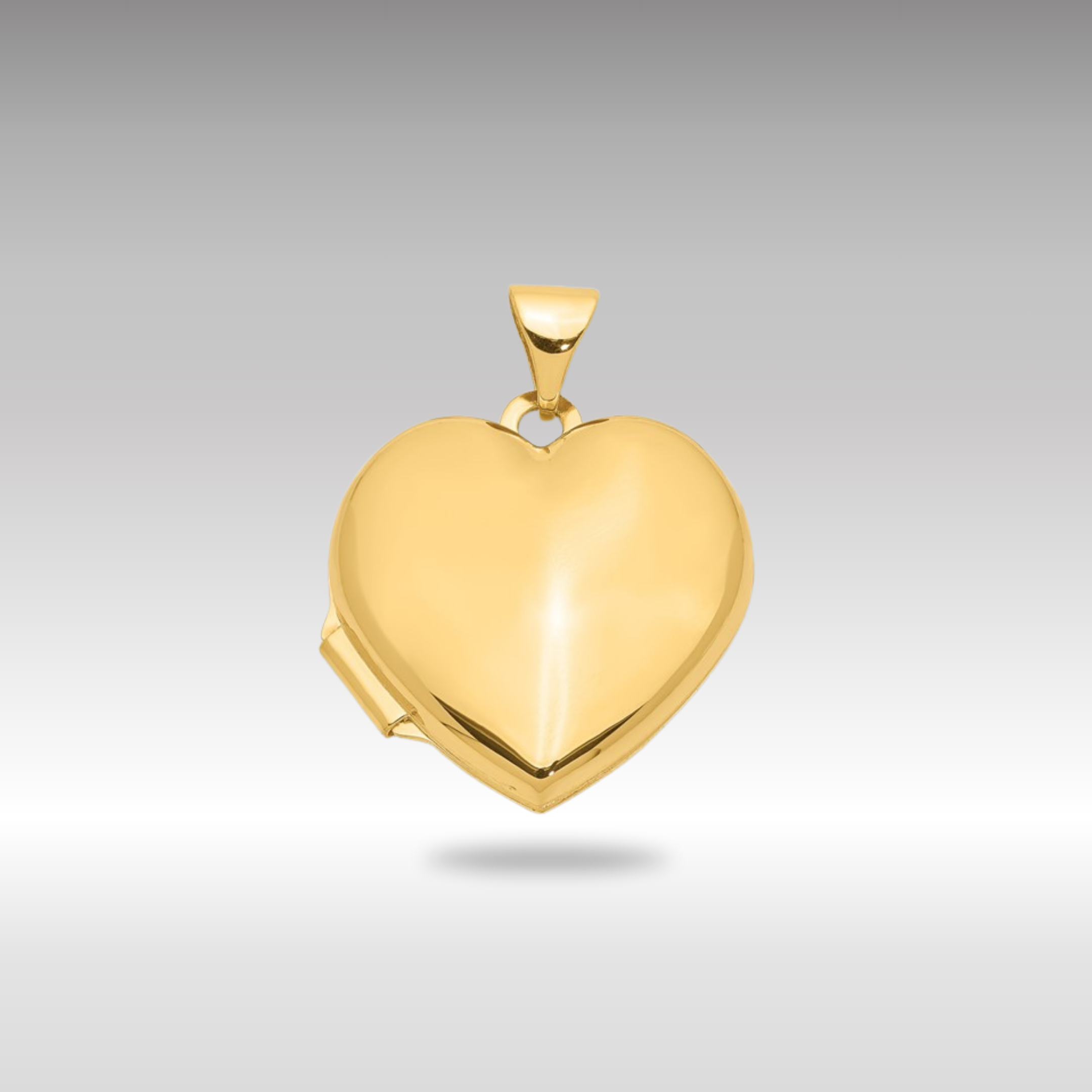 Gold 18mm Domed Heart Locket Pendant - Model XL72 - Charlie & Co. Jewelry