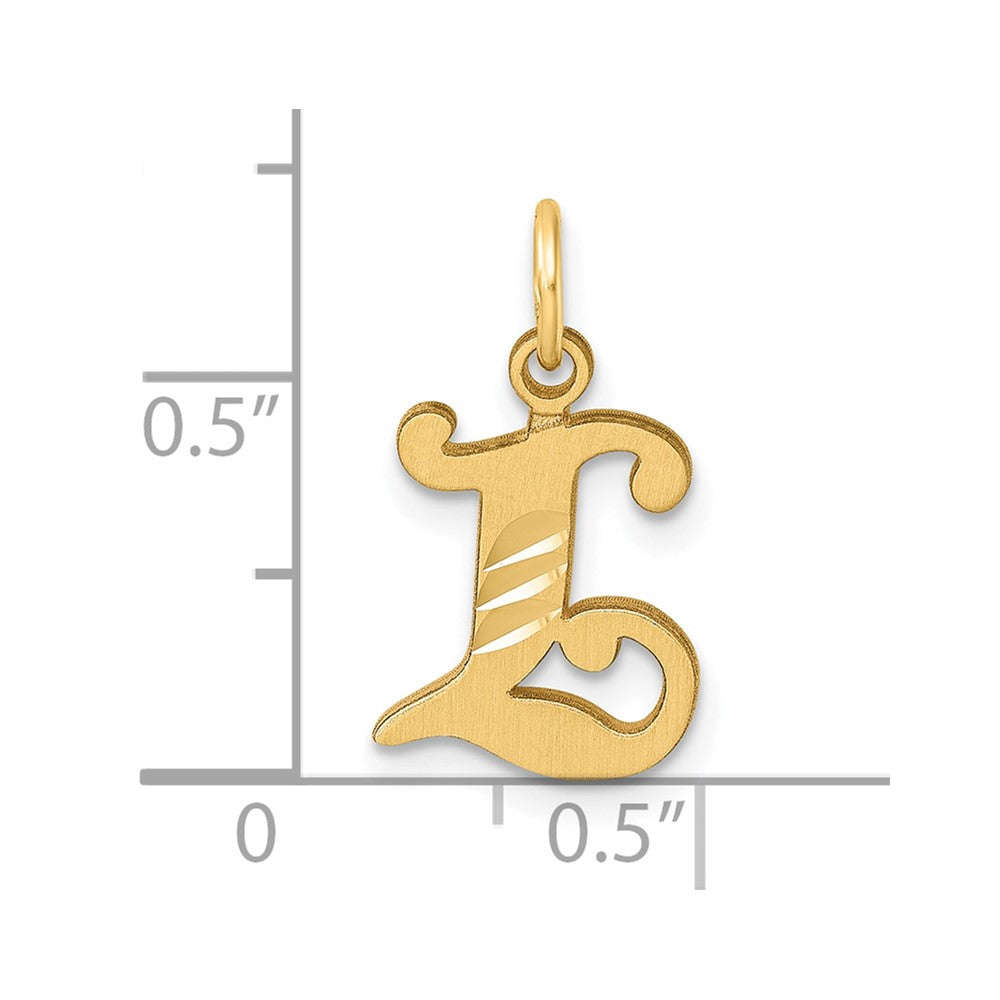14K Gold Elegant Letter 'L' Charm - Charlie & Co. Jewelry