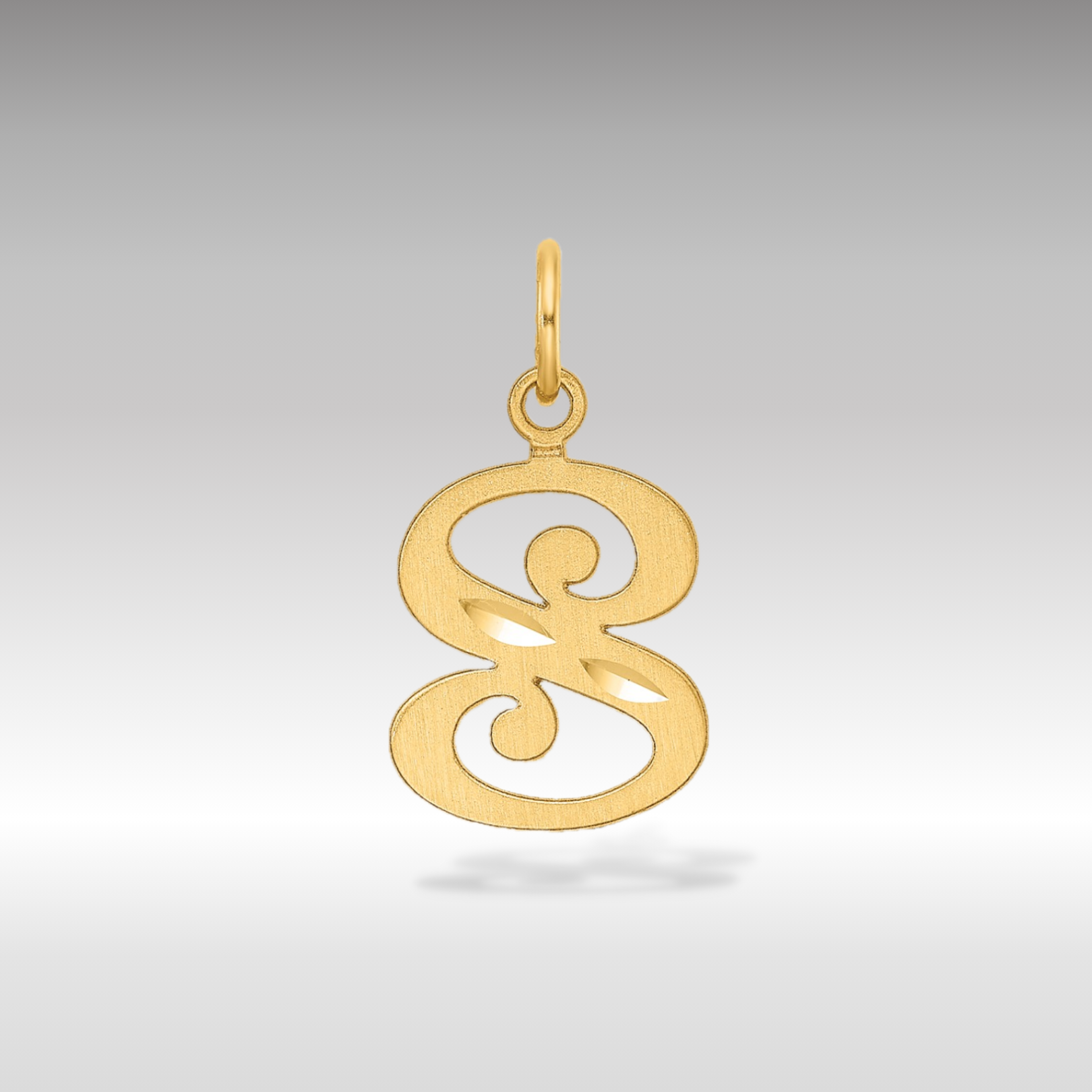 14K Gold Elegant Letter 'S' Charm - Charlie & Co. Jewelry