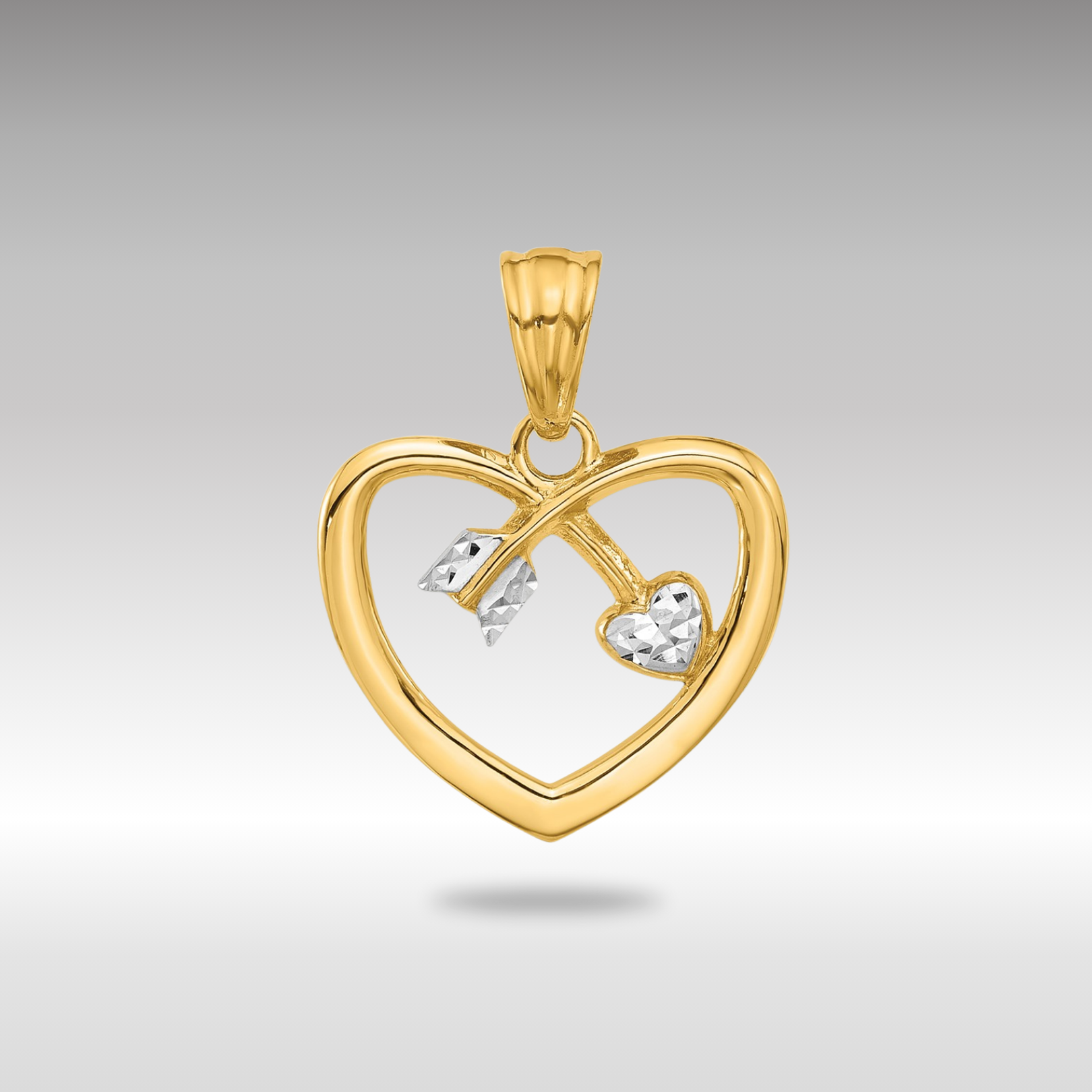 Gold Heart with Arrow Necklace Pendant - Charlie & Co. Jewelry