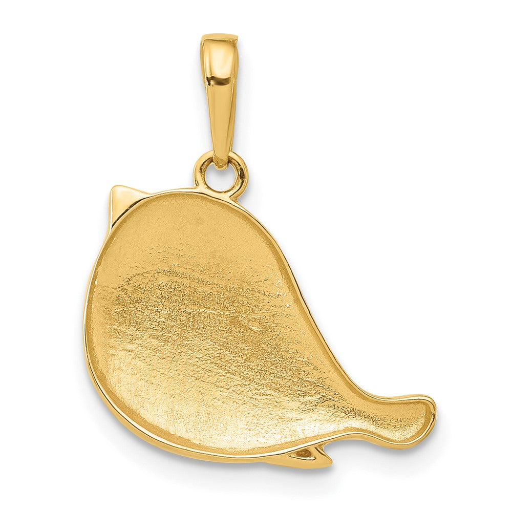 Yellow and White Gold Diamond Cut Bird Pendant Necklace - Model C4900 - Charlie & Co. Jewelry