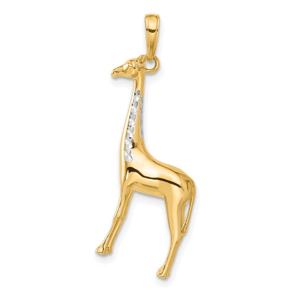 Gold Diamond Cut 3D Giraffe Pendant Necklace - Model C4906 - Charlie & Co. Jewelry