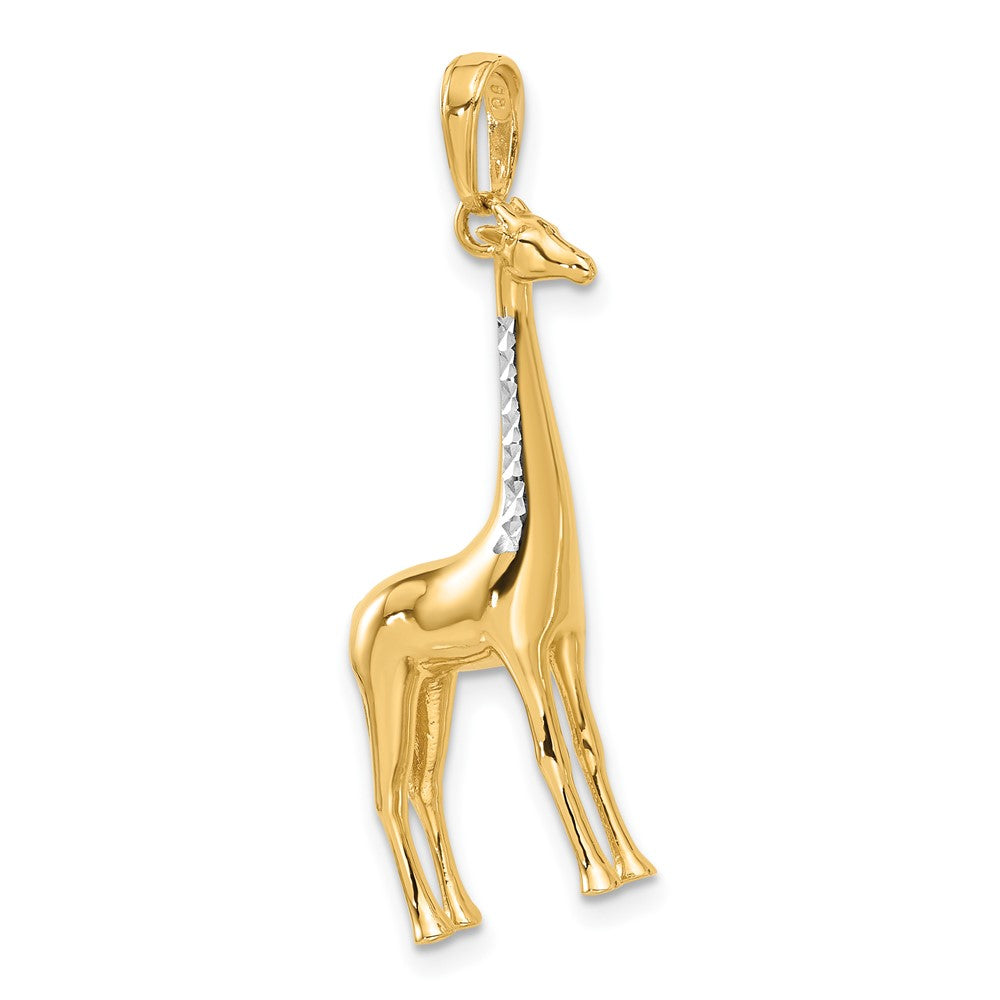 Gold Diamond Cut 3D Giraffe Pendant Necklace - Model C4906 - Charlie & Co. Jewelry