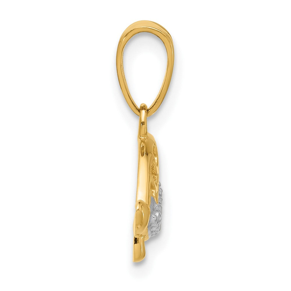 14K Gold Diamond Cut Turtle Pendant - Charlie & Co. Jewelry