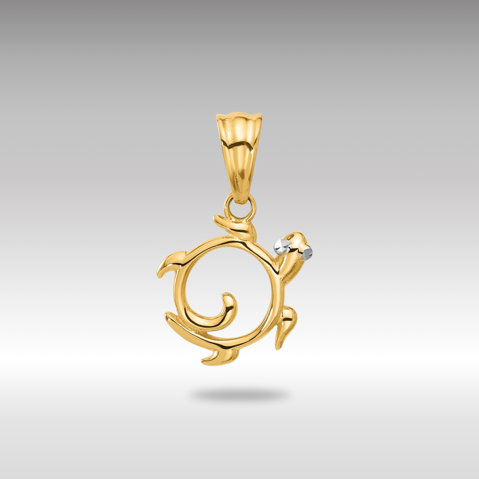 Gold Swirling Turtle Pendant - Charlie & Co. Jewelry