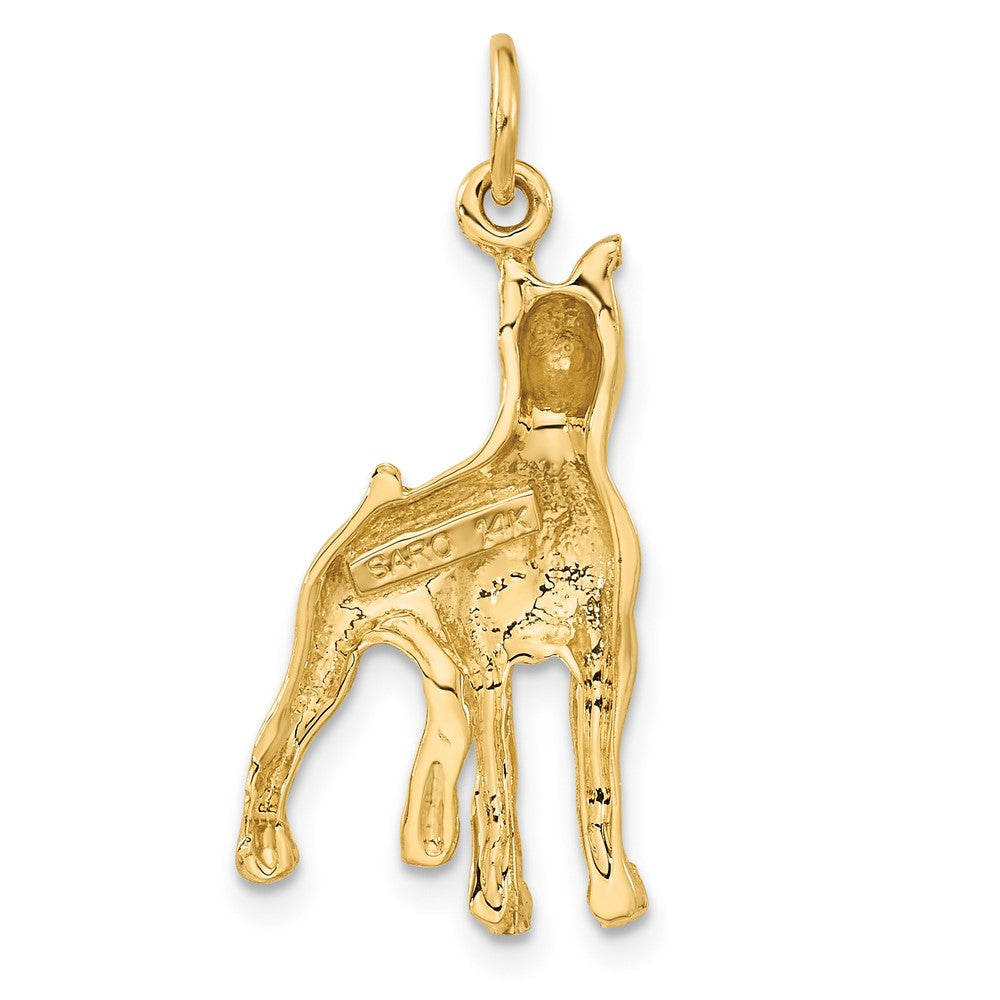 14K Gold Solid Polished Boxer Necklace Pendant - Charlie & Co. Jewelry