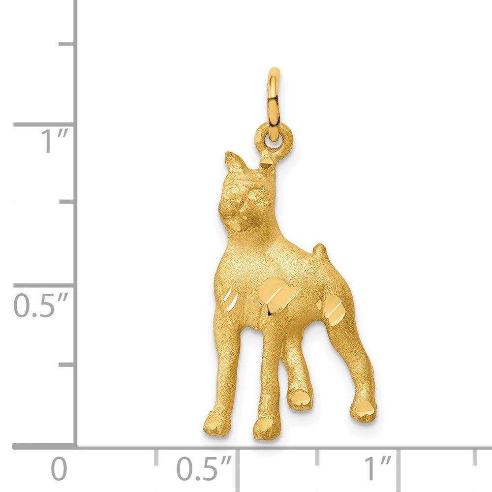 14K Gold Solid Polished Boxer Necklace Pendant - Charlie & Co. Jewelry