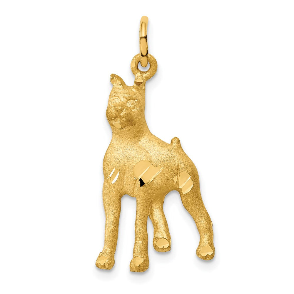 14K Gold Solid Polished Boxer Necklace Pendant - Charlie & Co. Jewelry