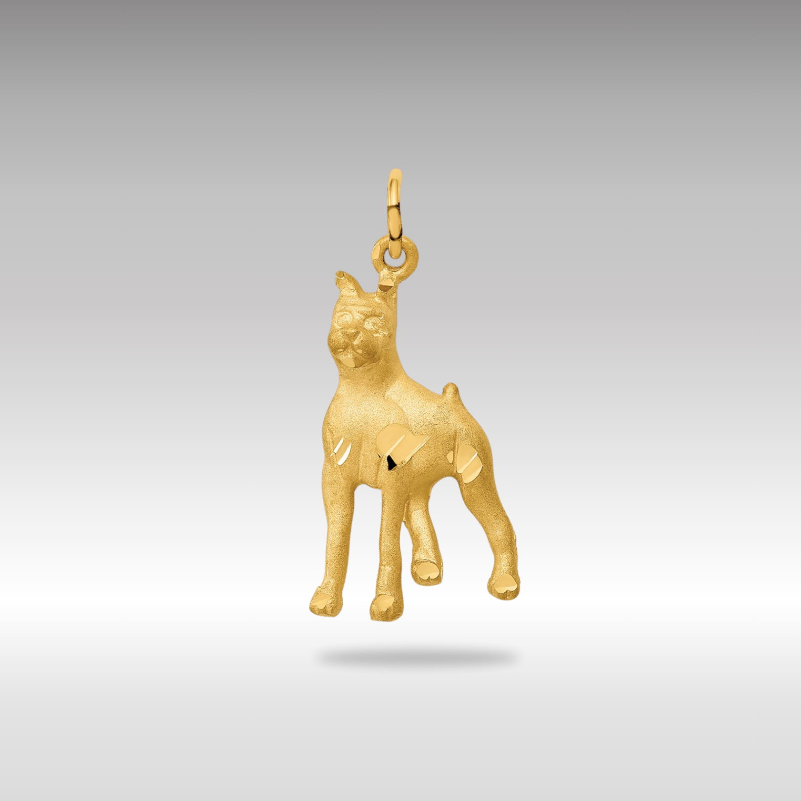 Gold Solid Polished Boxer Necklace Pendant - Charlie & Co. Jewelry