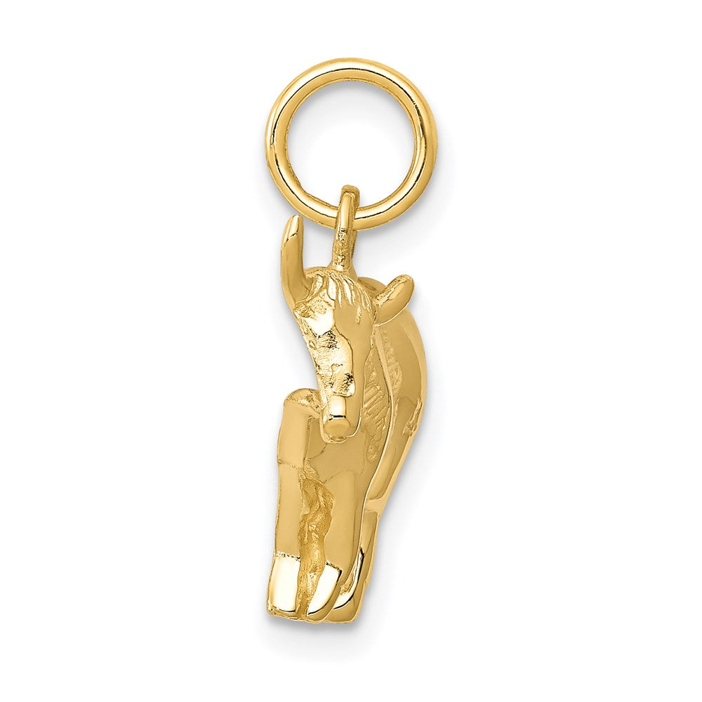 Gold Steer With Horns Pendant Necklace - Model C541 - Charlie & Co. Jewelry