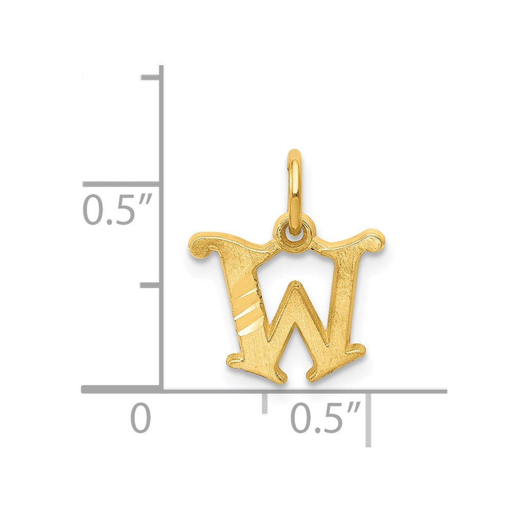 Charlie & Co Jewelry | 14k Letter W Initial Charm - Model C565W