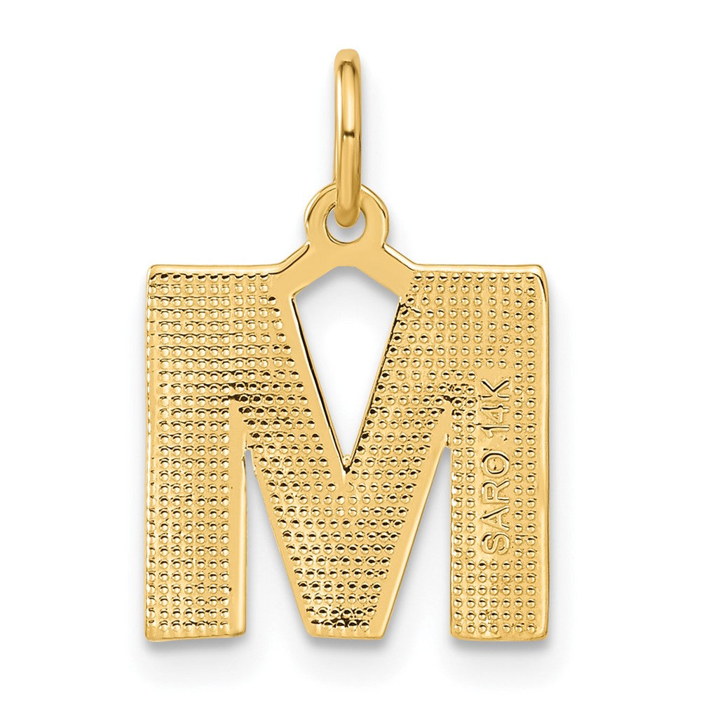 Charlie & Co Jewelry | 14ky Satin Diamond-cut Letter M Initial Charm - Model C566M