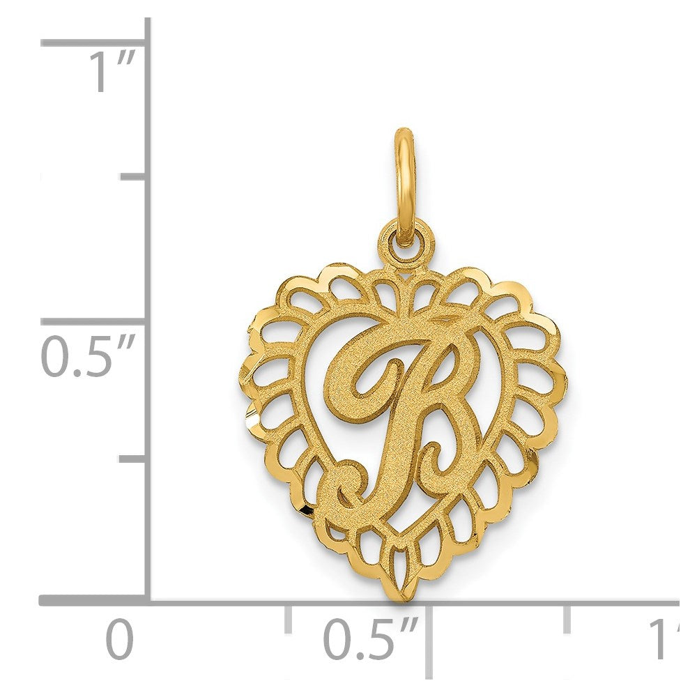 Charlie & Co Jewelry | 14k Heart Letter B Charm - Model C568B
