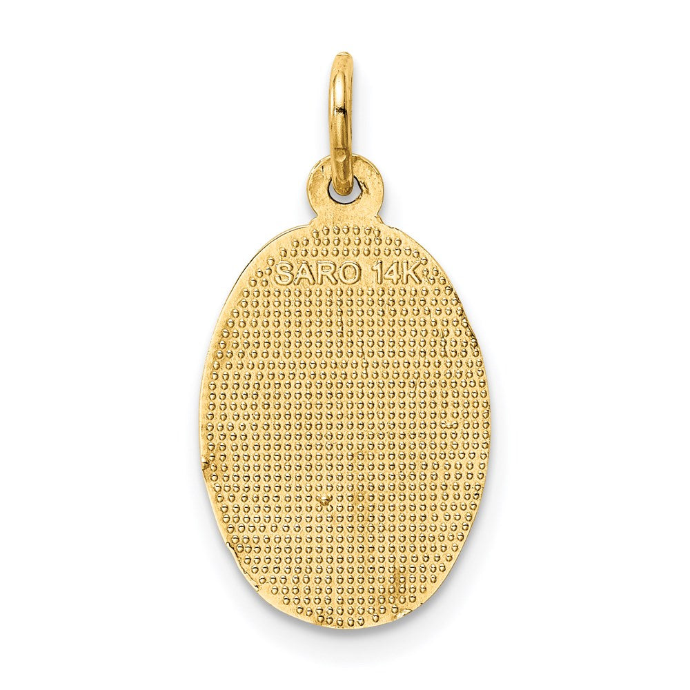 Gold Saint Christopher Solid Oval Medal Charm Model-C821 - Charlie & Co. Jewelry