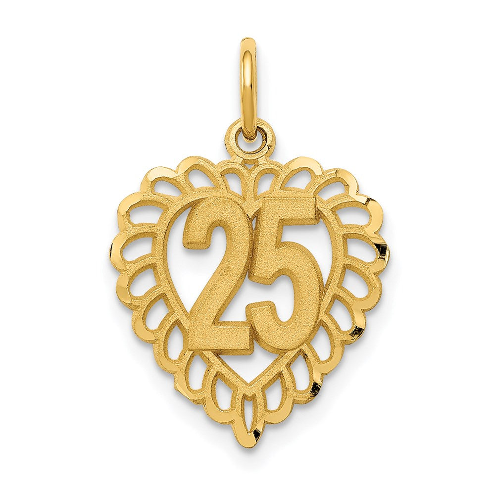 Charlie & Co Jewelry | 14k 25 In A Heart Charm - Model C986