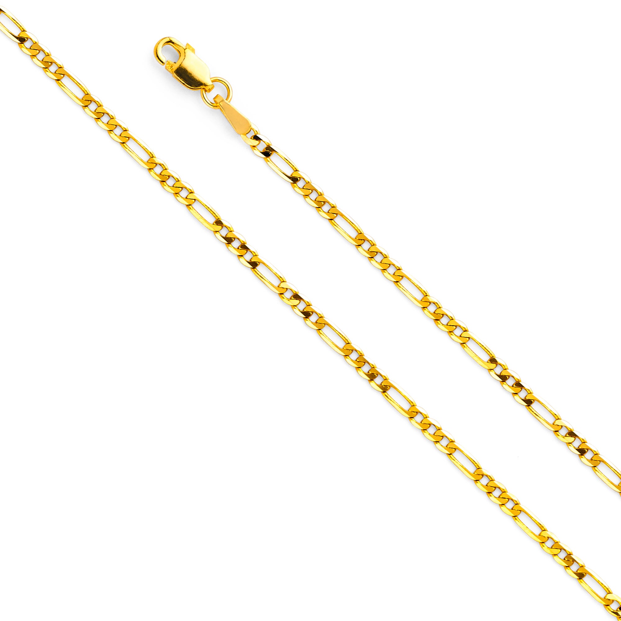 14k Gold 2.3mm Lightweight Figaro Chain - Model CH-0104