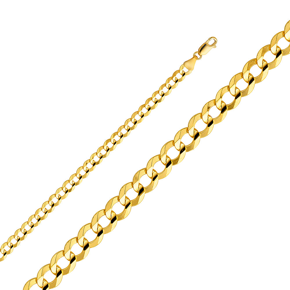 14k Gold 5.7mm Concave Curb Bracelet 8 Inch - Model CH-0107