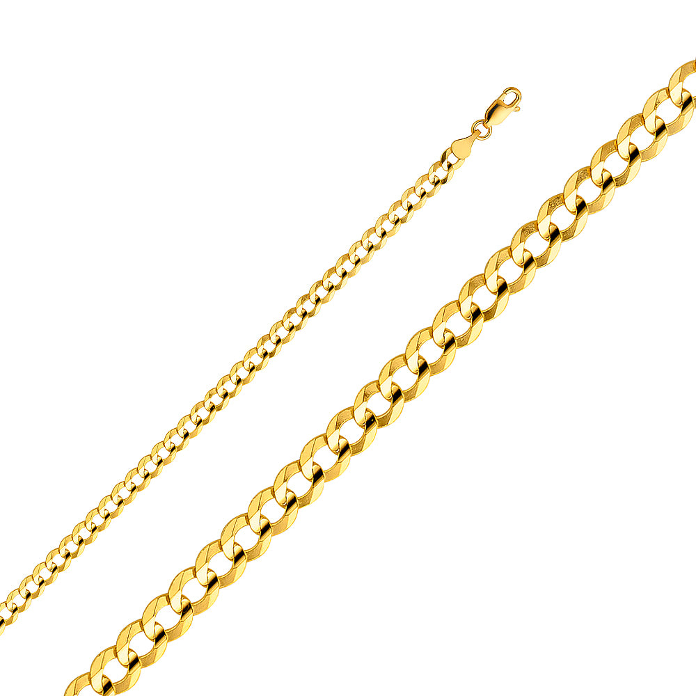 14k Gold 4.7mm Concave Curb Bracelet 7.5 Inch - Model CH-0108