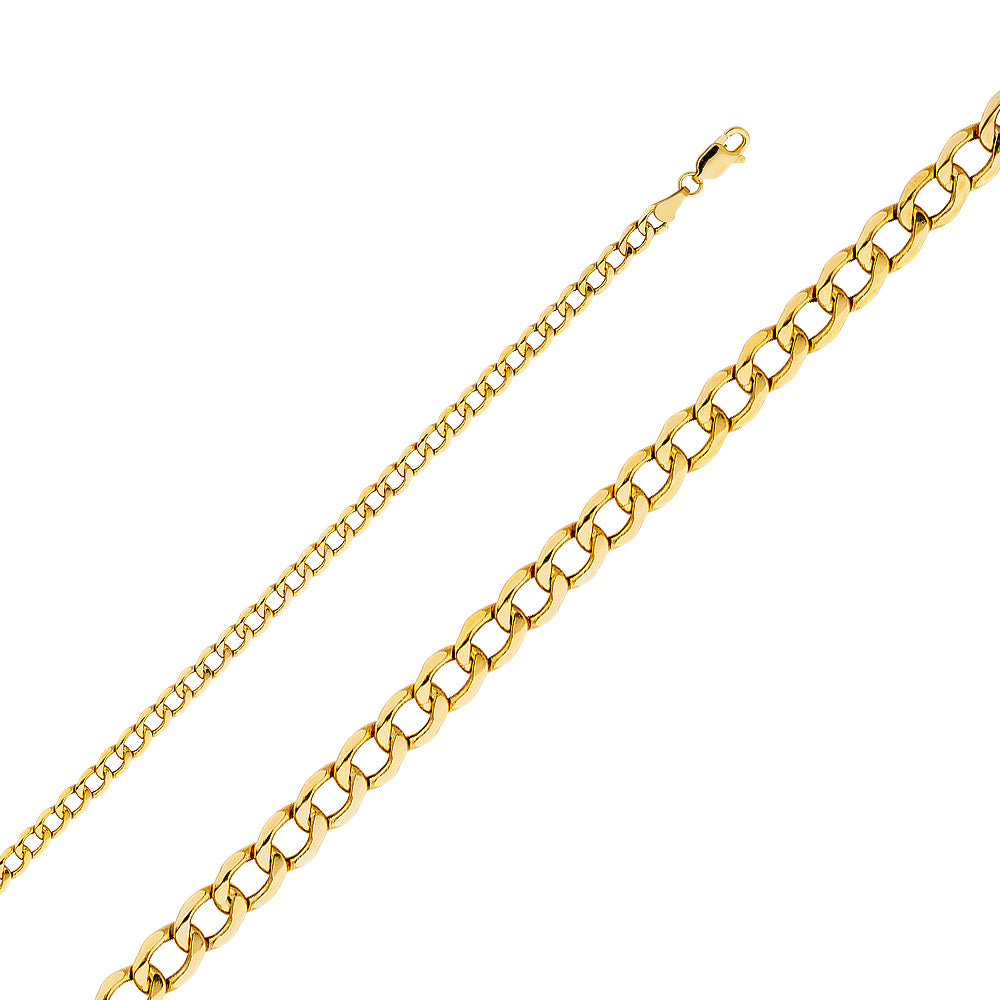 14k 4.2mm Hol Curb Chain - Model CH-0165