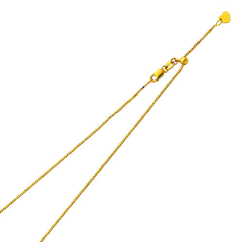 14k 0.8mm Adjust. Box Chain 20 Inch - Model CH-0173 - Charlie & Co. Jewelry
