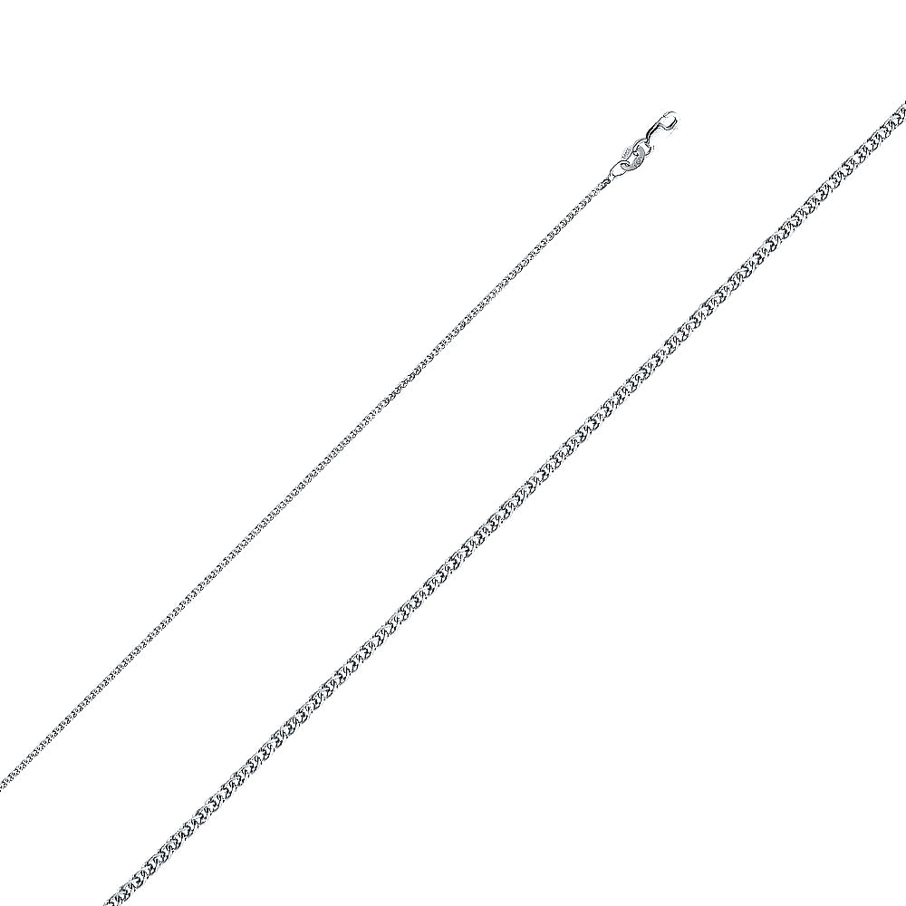 14k White Gold 1.3mm Flat Wheat Chain - Model CH-0191