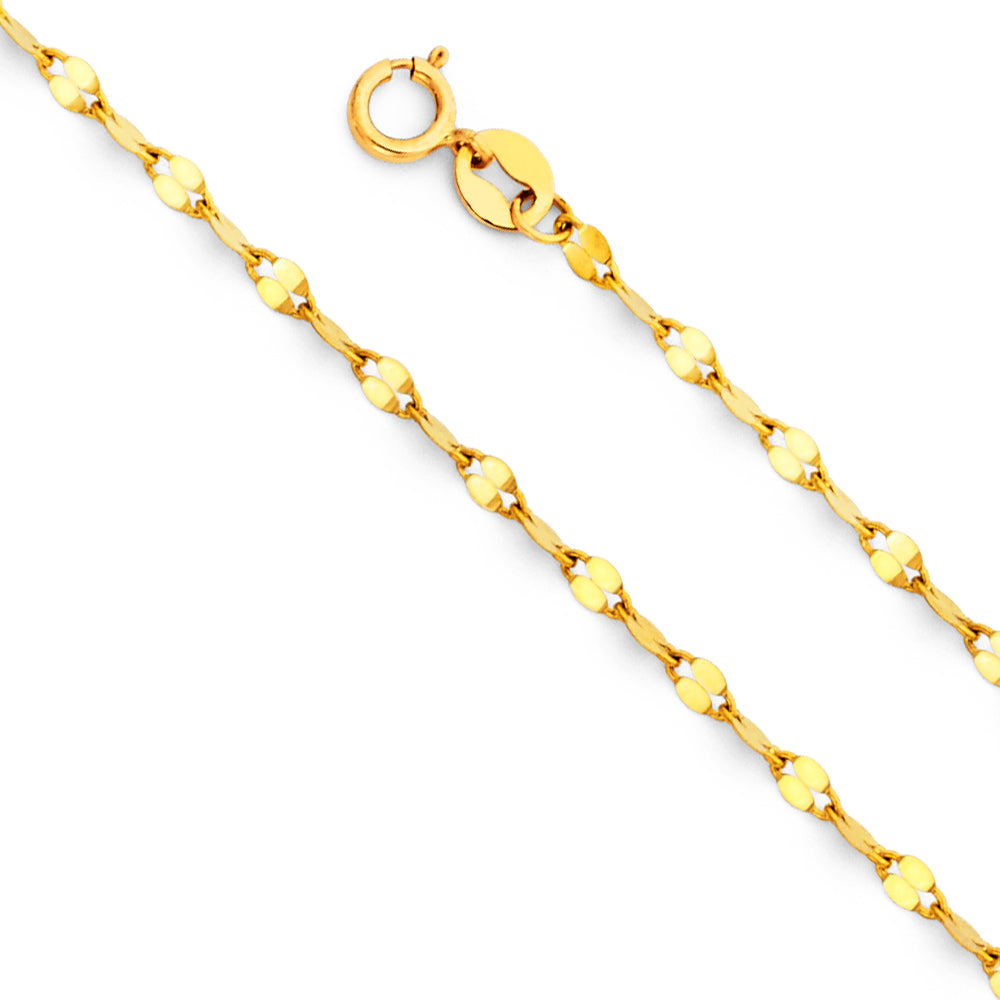 14k 2.0mm Twist Mirror Chain - Model CH-0244 - Charlie & Co. Jewelry
