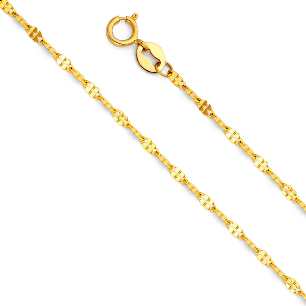 14k Gold 1.7mm Twist Diamond-Cut Mirror Chain - Model CH-0247