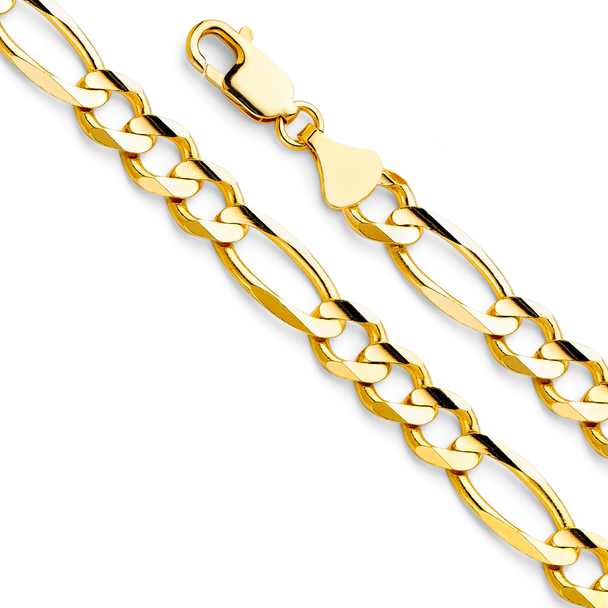 14k Gold 8.6mm Concave Figaro Bracelet 8.5 Inch - Model CH-0288