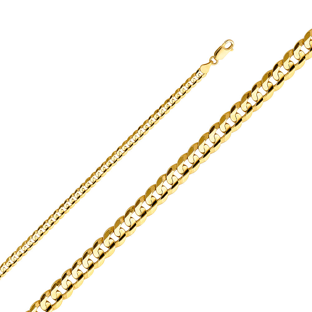 14k Gold 4.8mm Concave Cuban Chain - Model CH-0316