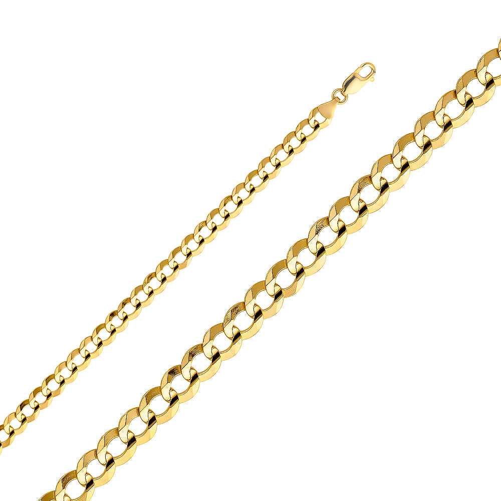 14k Gold 7mm Concave Cuban Lightweight Bracelet 8.5 Inch - Model CH-0318